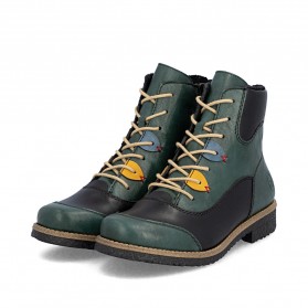 Bottines à lacets vertes RIEKER