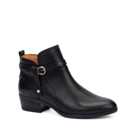 Bottines femme en cuir noir à talon et boucle Pikolinos W1U-8901C1