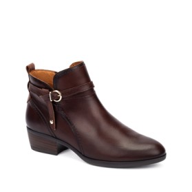 Bottines femme en cuir marron à talon et boucle Pikolinos W1U-8901C1