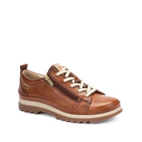 Baskets femme en cuir camel avec zip Pikolinos W3W-6979
