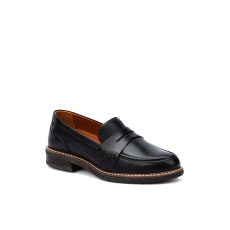Mocassins femme en cuir noir Pikolinos W8J-3541