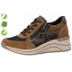 Baskets compensées femme camel à motif léopard avec zip Remonte D0T23-24