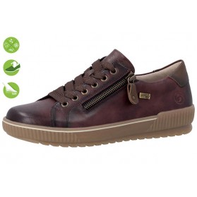 Baskets femme en cuir bordeaux avec zip Remonte D0700-37