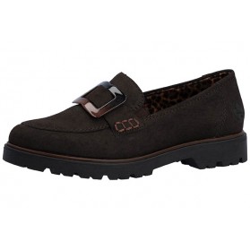 Mocassins femme marron foncé à boucle Rieker 45553-25