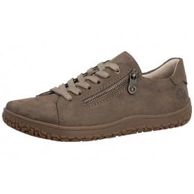 Baskets femme taupe avec zip Rieker 52301-25